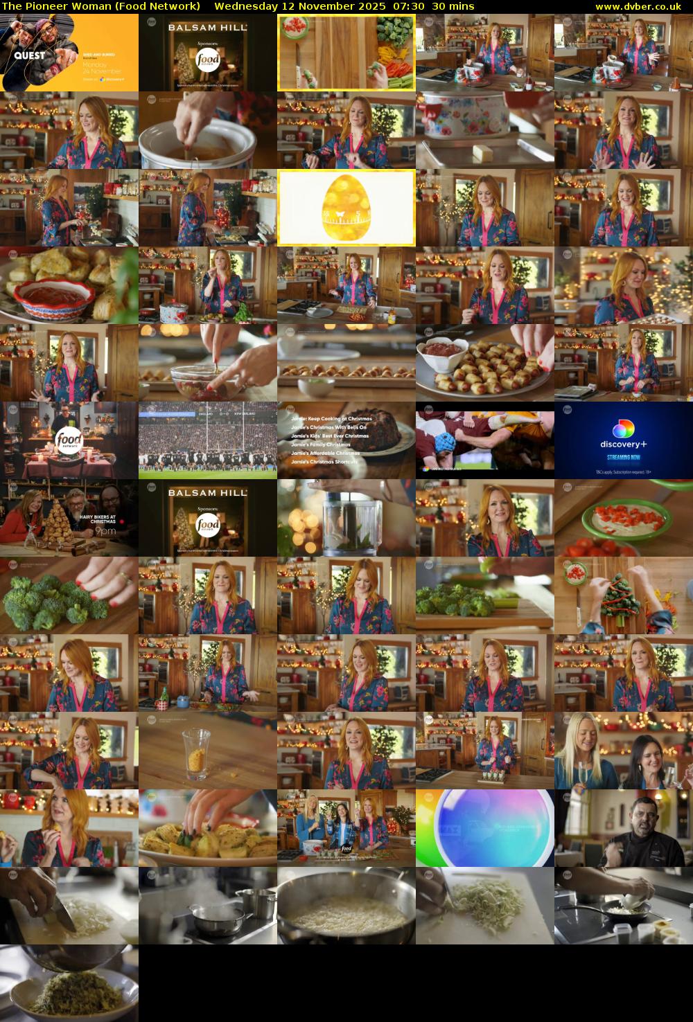 The Pioneer Woman (Food Network) Wednesday 12 November 2025 07:30 - 08:00