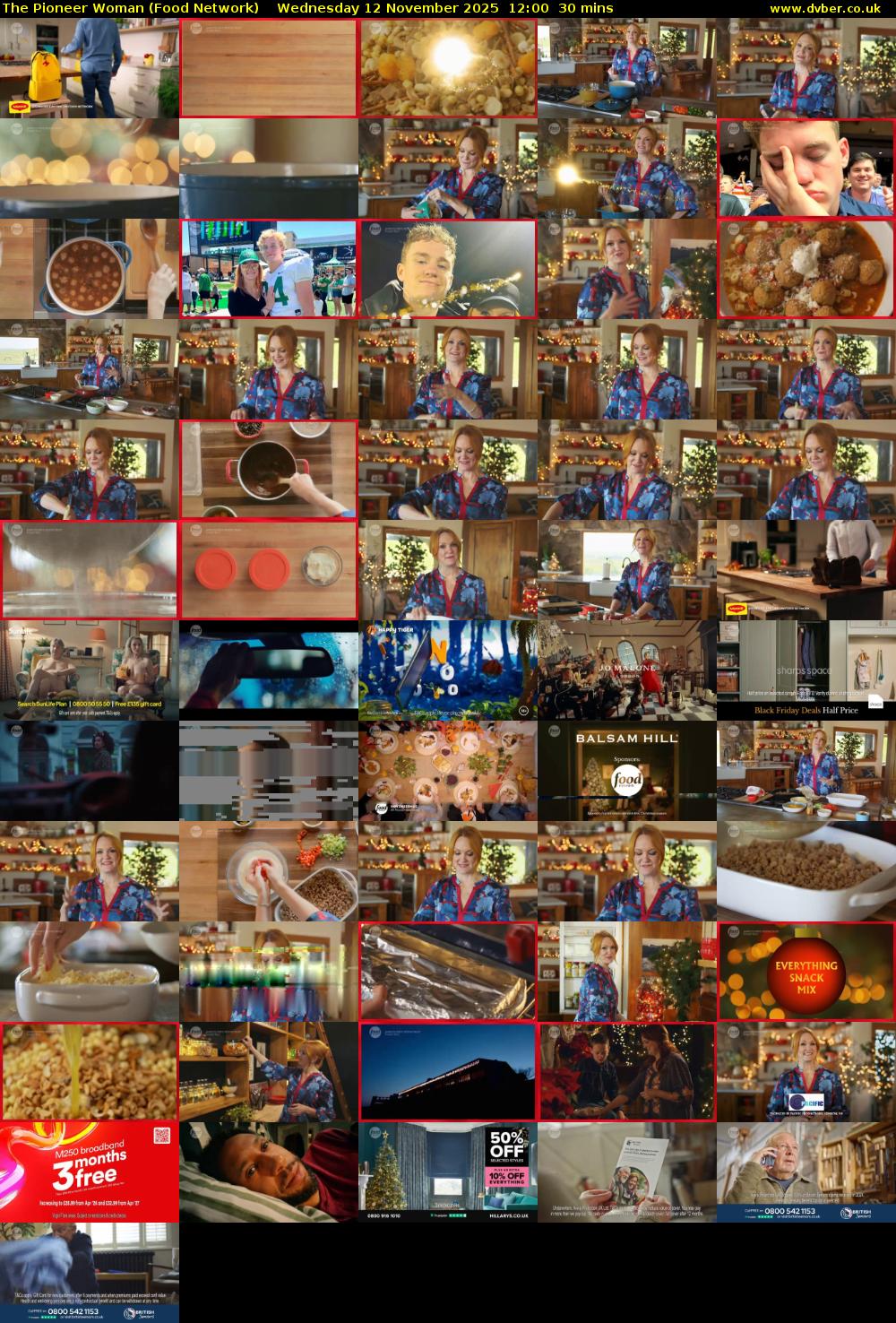 The Pioneer Woman (Food Network) Wednesday 12 November 2025 12:00 - 12:30