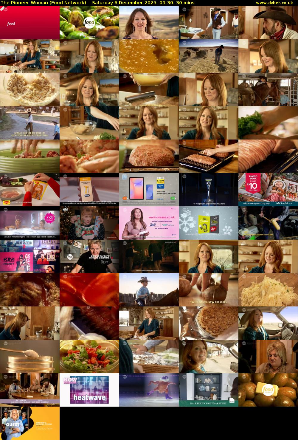 The Pioneer Woman (Food Network) Saturday 6 December 2025 09:30 - 10:00