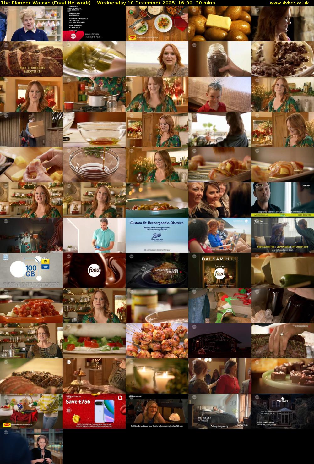 The Pioneer Woman (Food Network) Wednesday 10 December 2025 16:00 - 16:30