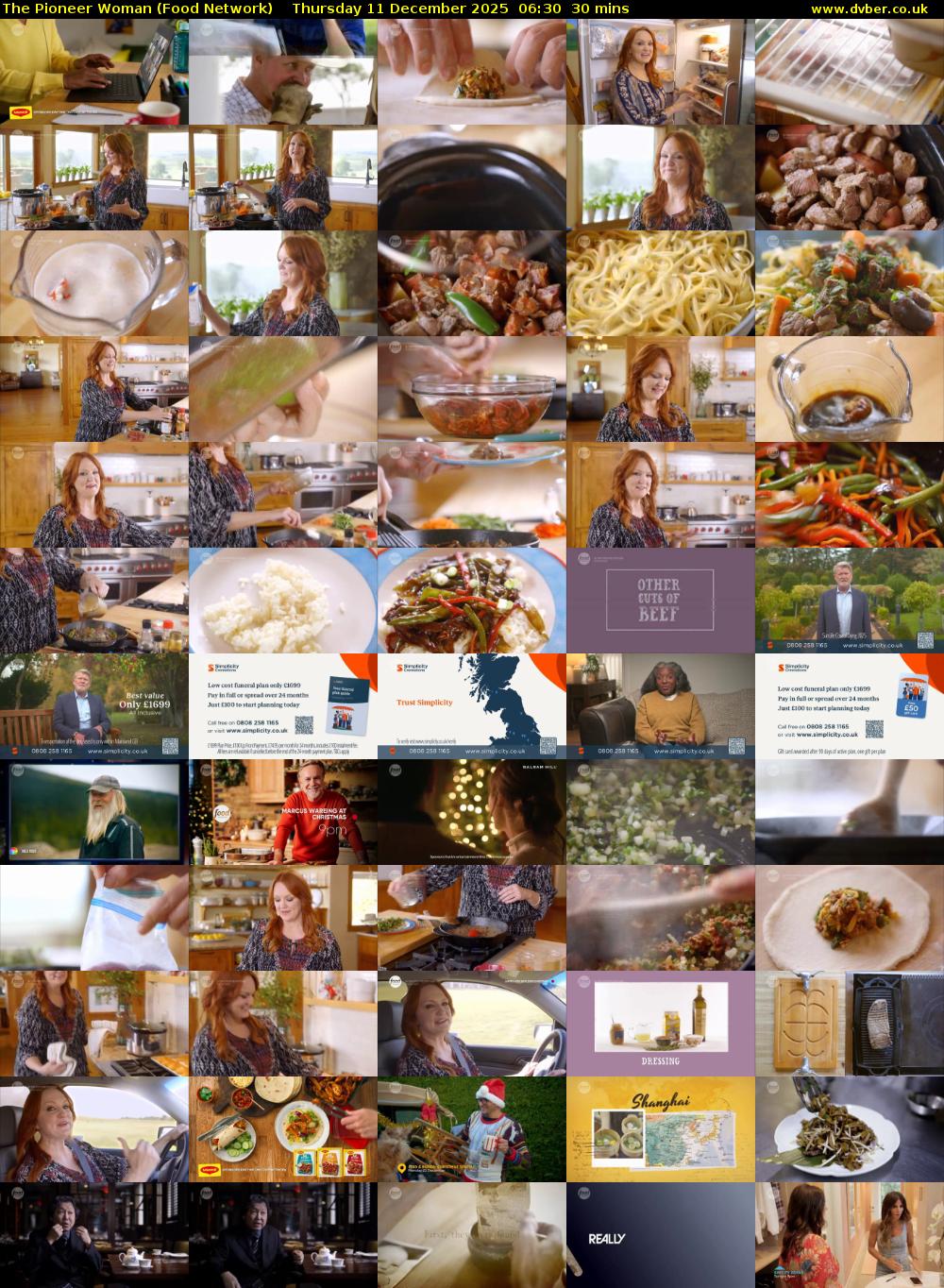 The Pioneer Woman (Food Network) Thursday 11 December 2025 06:30 - 07:00