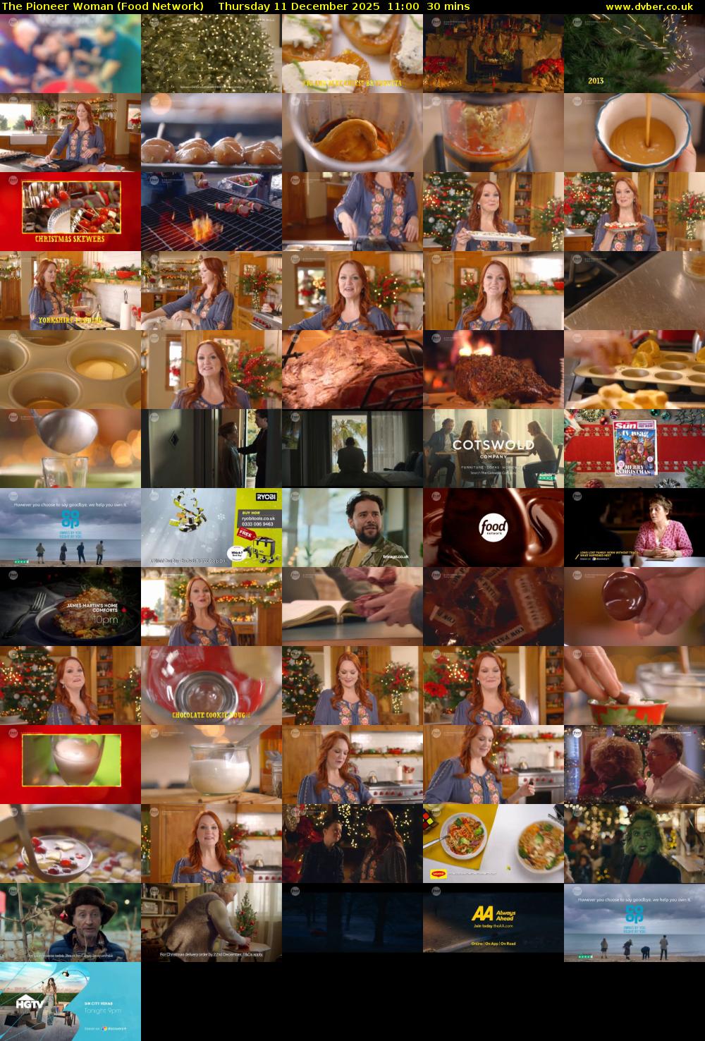 The Pioneer Woman (Food Network) Thursday 11 December 2025 11:00 - 11:30