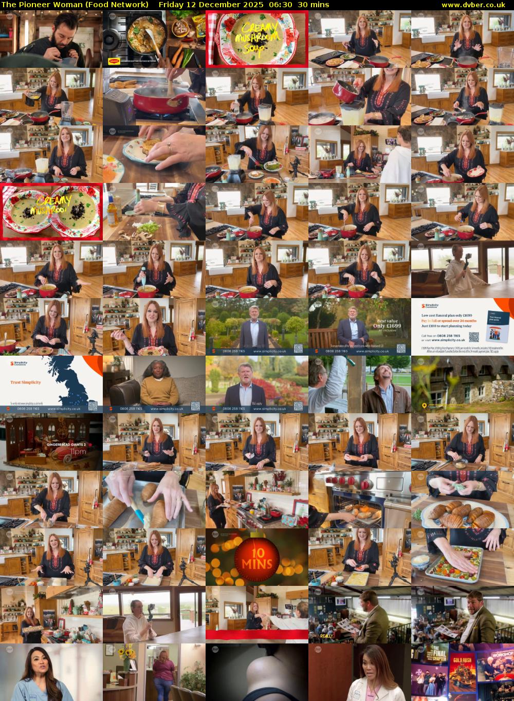 The Pioneer Woman (Food Network) Friday 12 December 2025 06:30 - 07:00