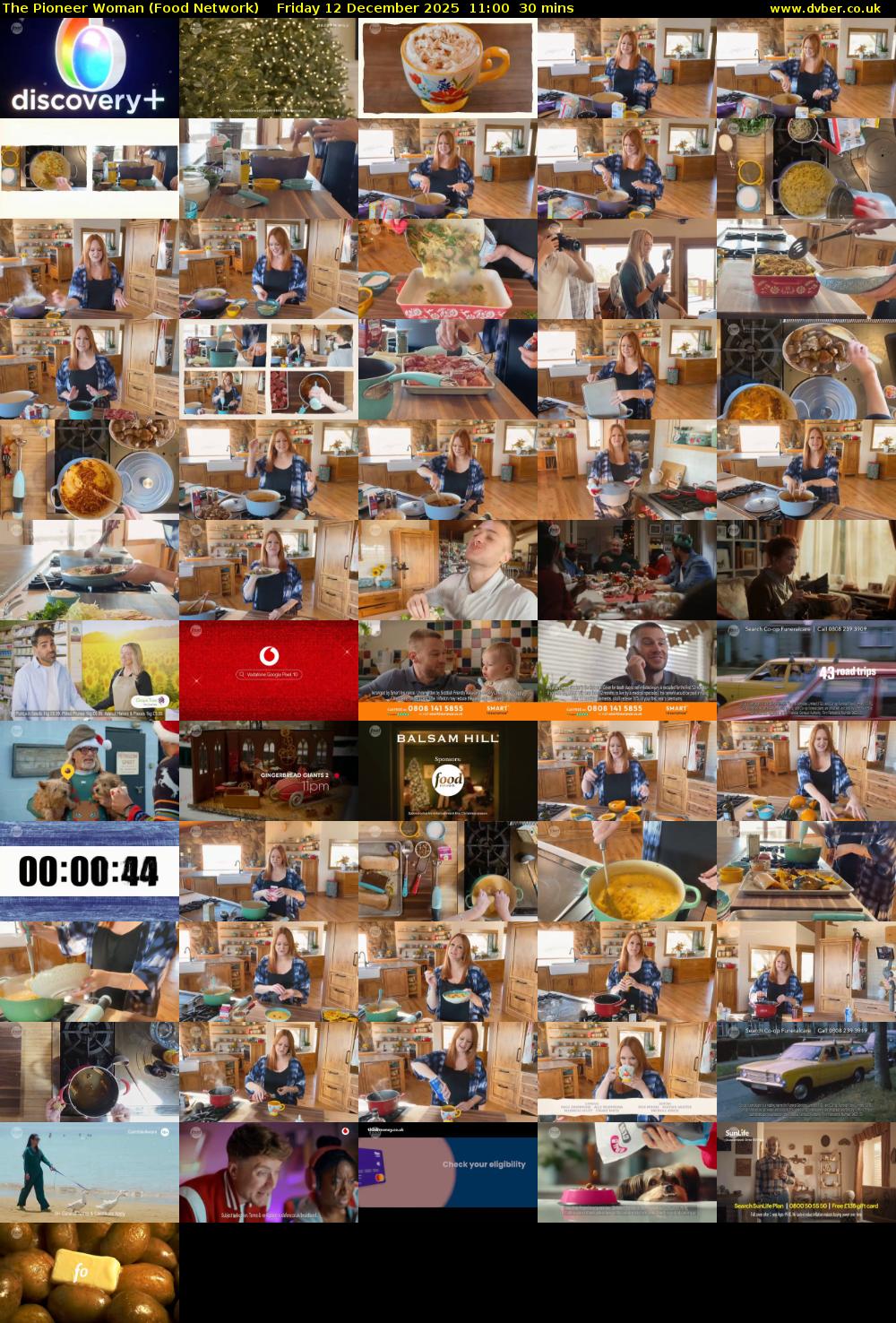 The Pioneer Woman (Food Network) Friday 12 December 2025 11:00 - 11:30