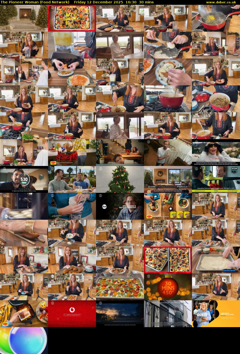 The Pioneer Woman (Food Network) Friday 12 December 2025 16:30 - 17:00