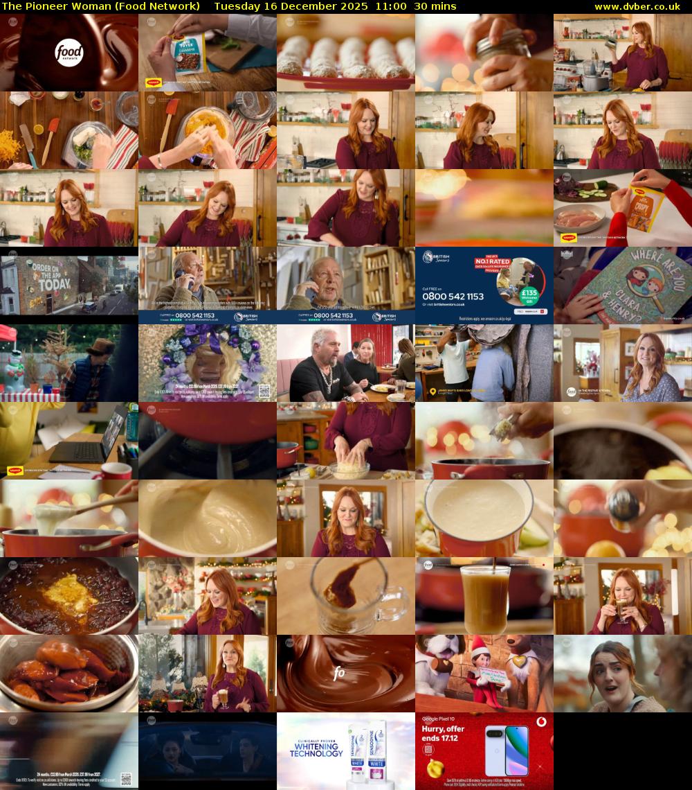 The Pioneer Woman (Food Network) Tuesday 16 December 2025 11:00 - 11:30