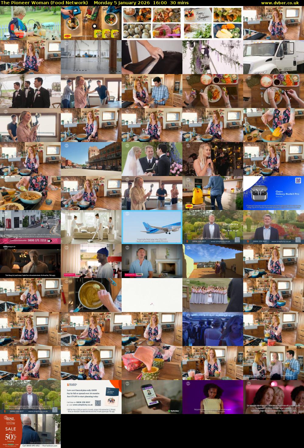 The Pioneer Woman (Food Network) Monday 5 January 2026 16:00 - 16:30