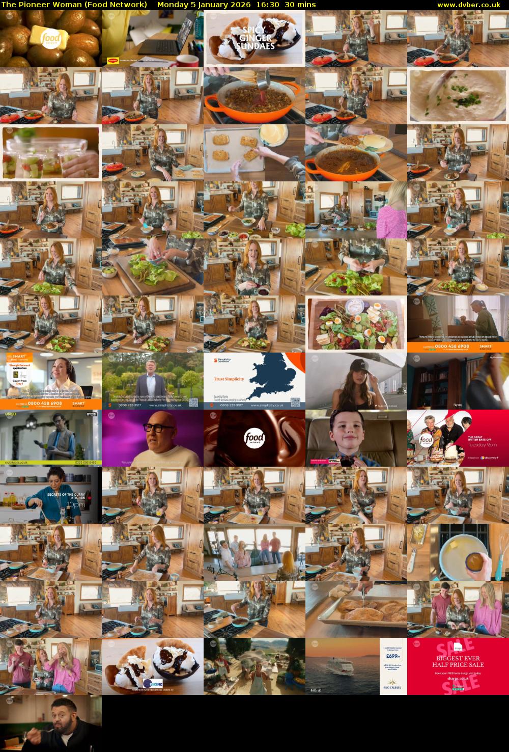 The Pioneer Woman (Food Network) Monday 5 January 2026 16:30 - 17:00