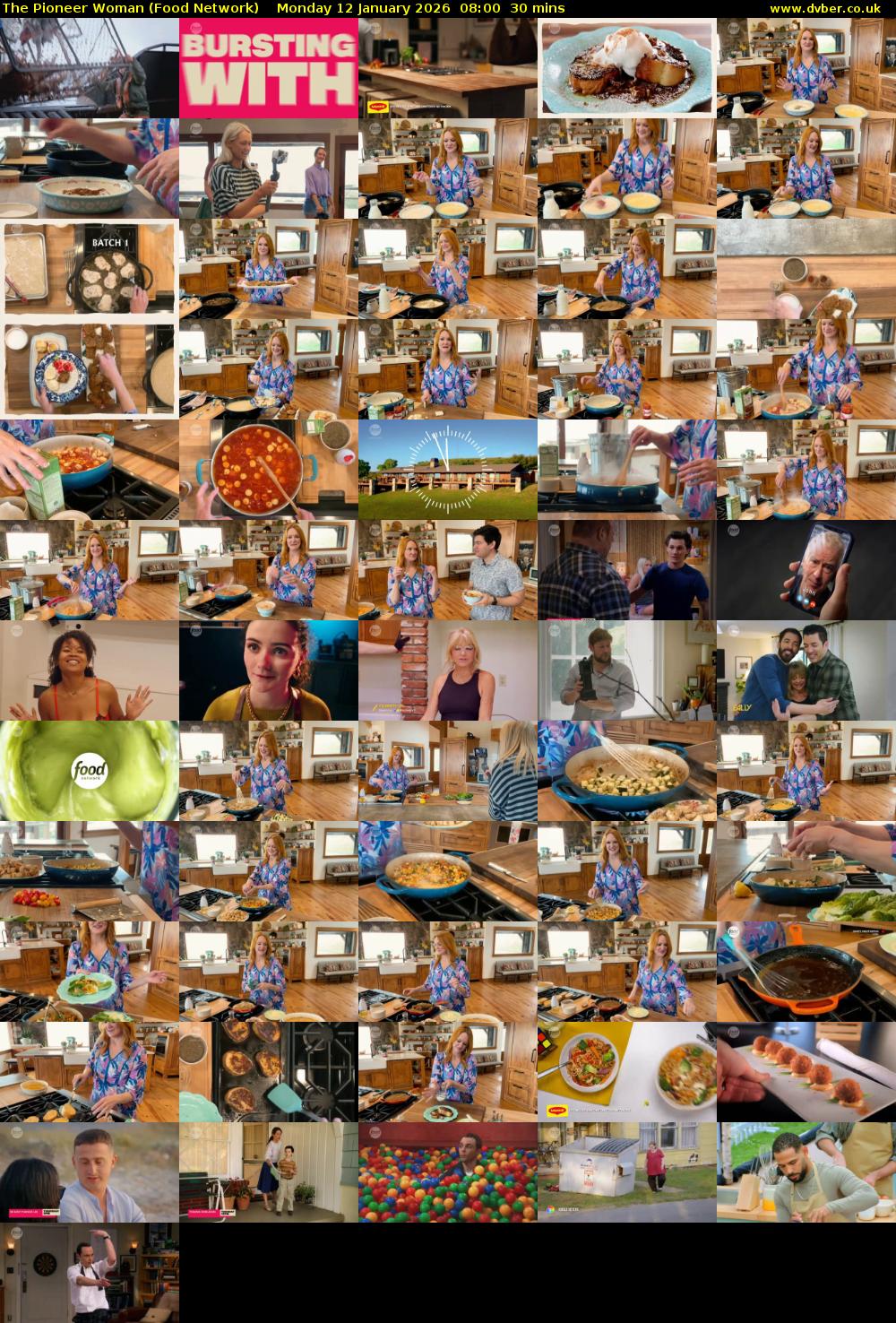 The Pioneer Woman (Food Network) Monday 12 January 2026 08:00 - 08:30