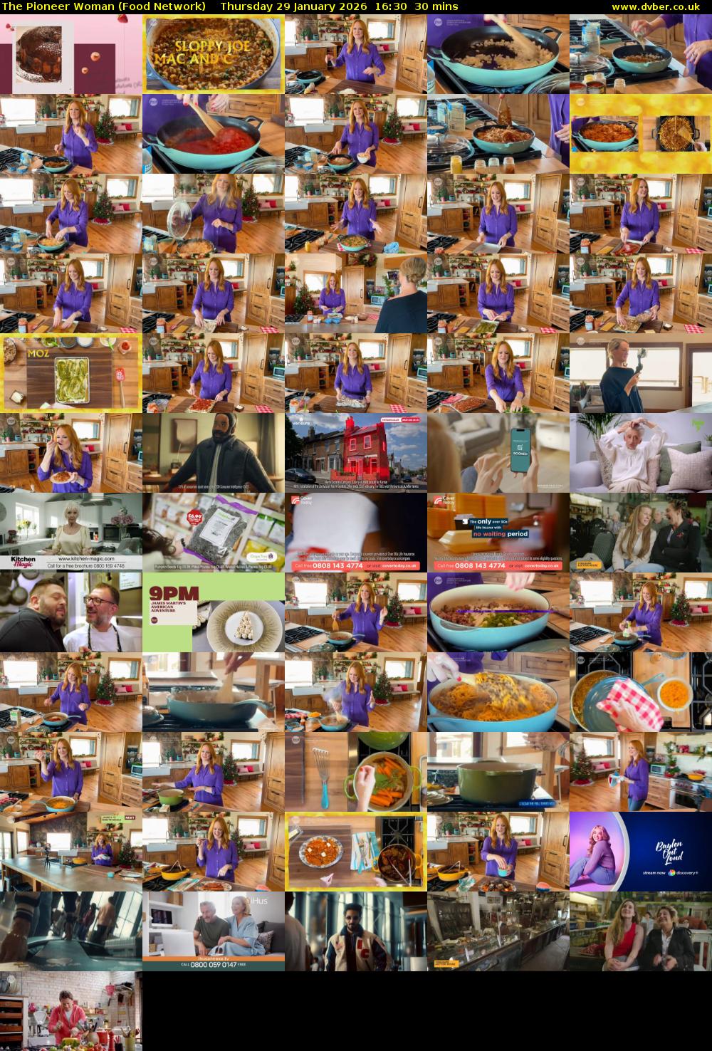 The Pioneer Woman (Food Network) Thursday 29 January 2026 16:30 - 17:00