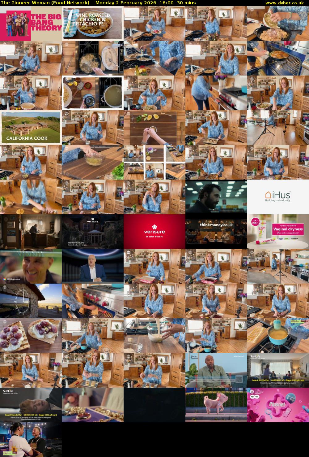 The Pioneer Woman (Food Network) Monday 2 February 2026 16:00 - 16:30