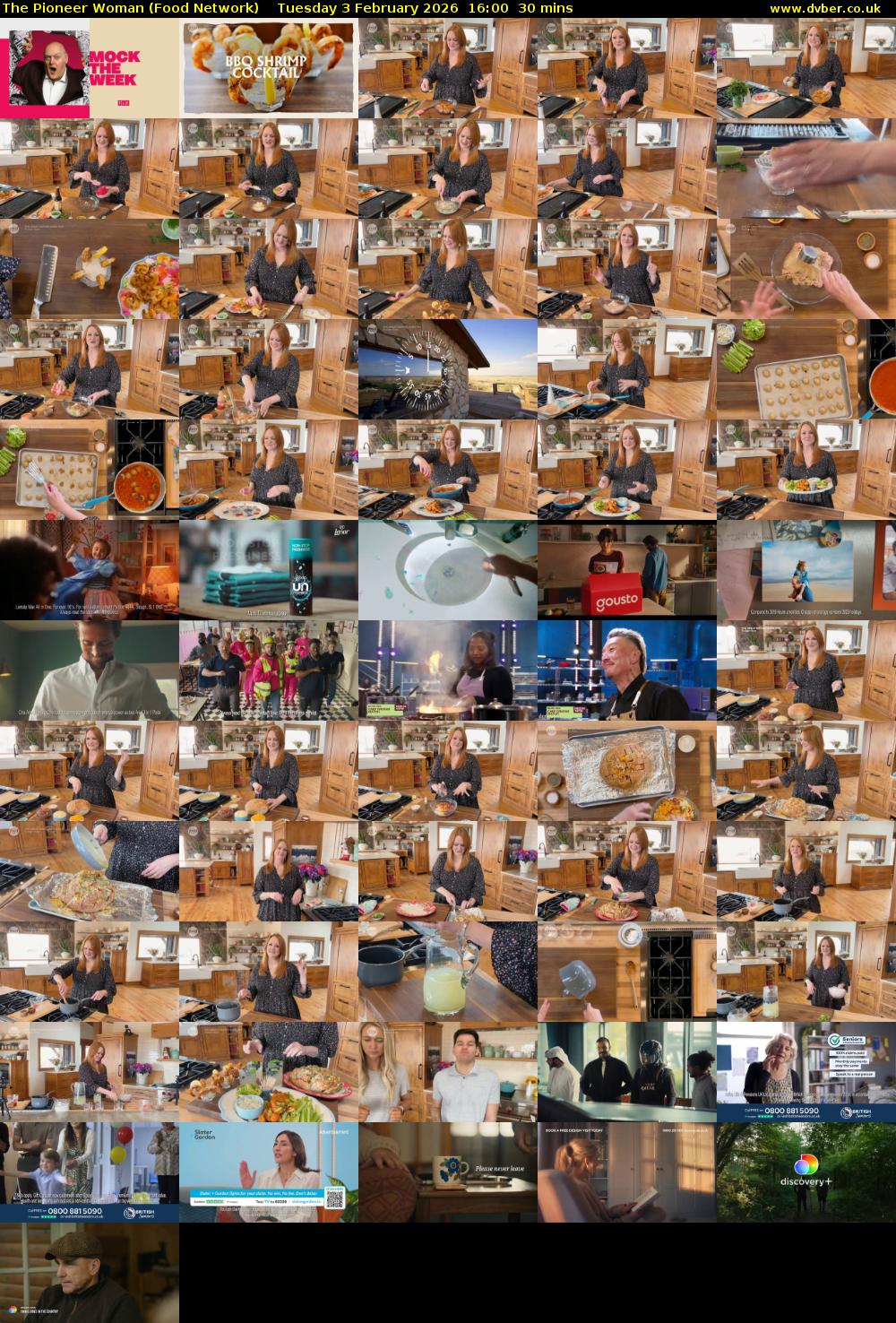 The Pioneer Woman (Food Network) Tuesday 3 February 2026 16:00 - 16:30