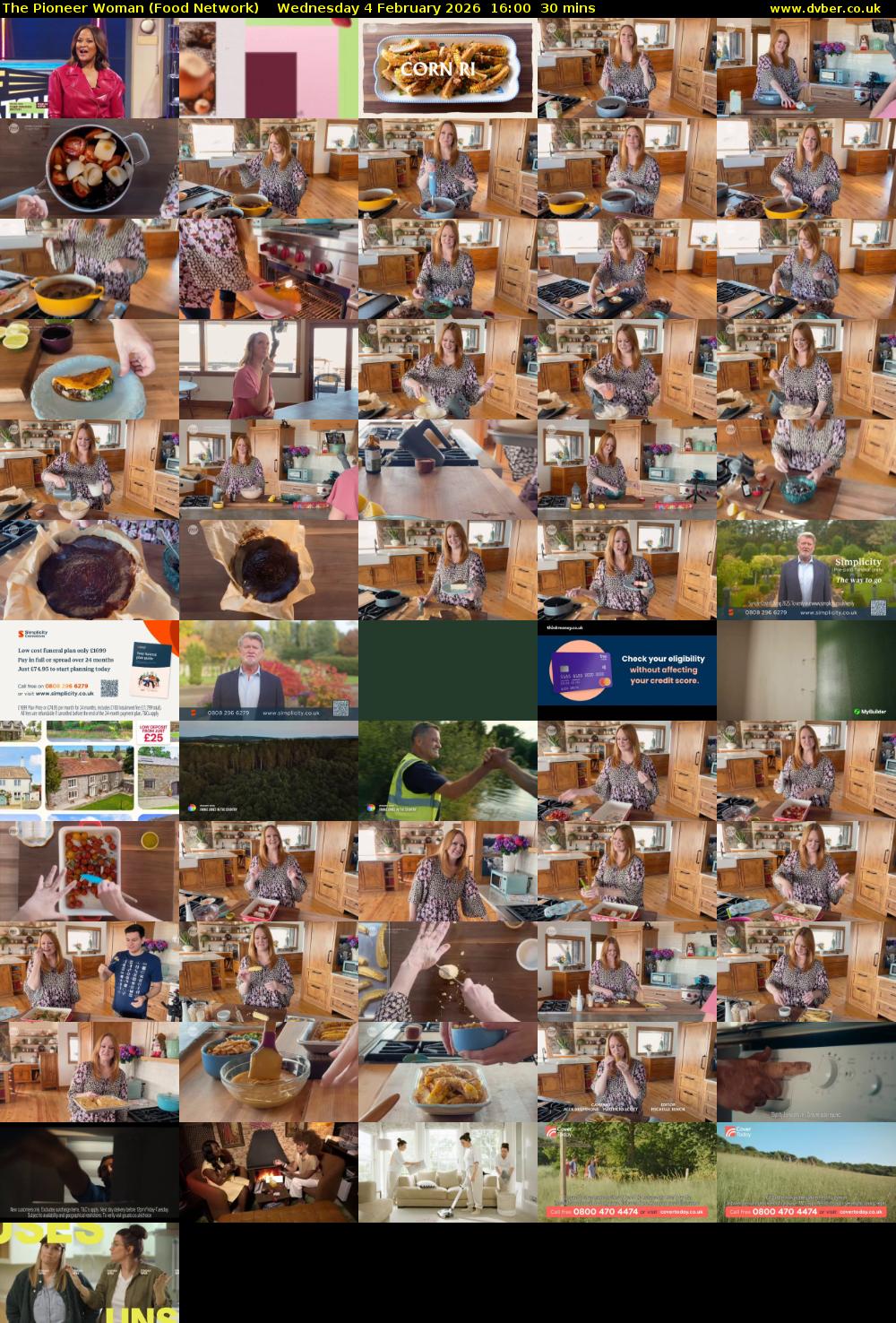 The Pioneer Woman (Food Network) Wednesday 4 February 2026 16:00 - 16:30