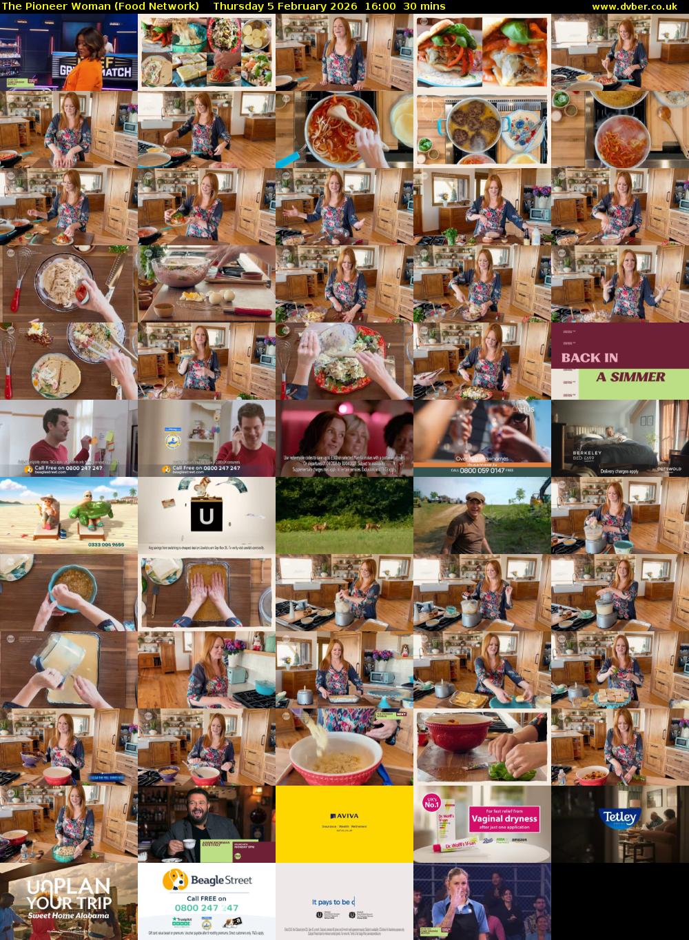 The Pioneer Woman (Food Network) Thursday 5 February 2026 16:00 - 16:30