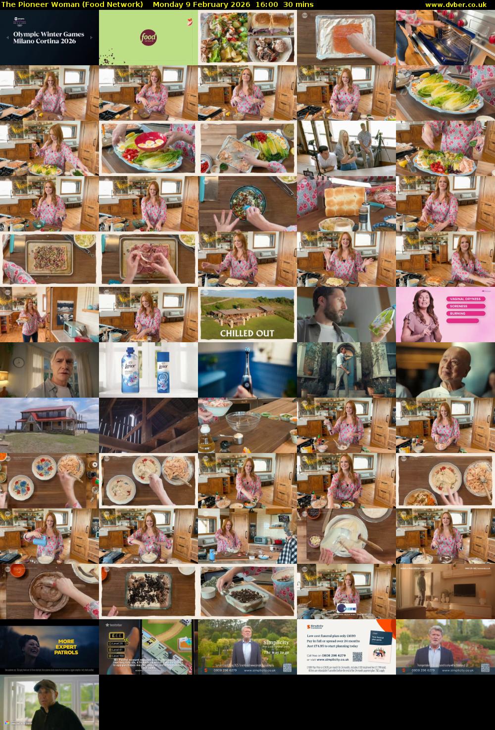 The Pioneer Woman (Food Network) Monday 9 February 2026 16:00 - 16:30