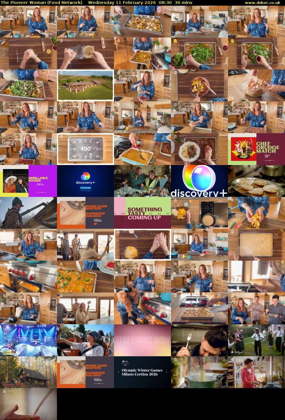 The Pioneer Woman (Food Network) Wednesday 11 February 2026 08:30 - 09:00