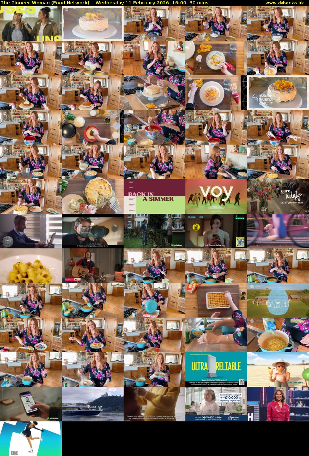 The Pioneer Woman (Food Network) Wednesday 11 February 2026 16:00 - 16:30