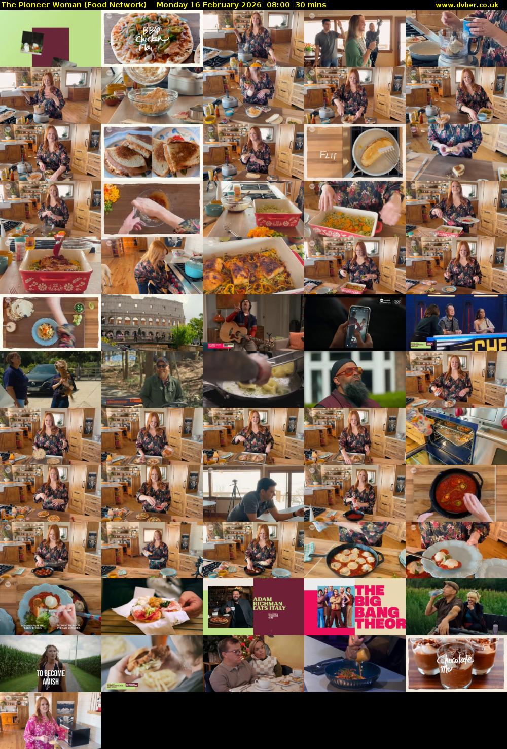 The Pioneer Woman (Food Network) Monday 16 February 2026 08:00 - 08:30