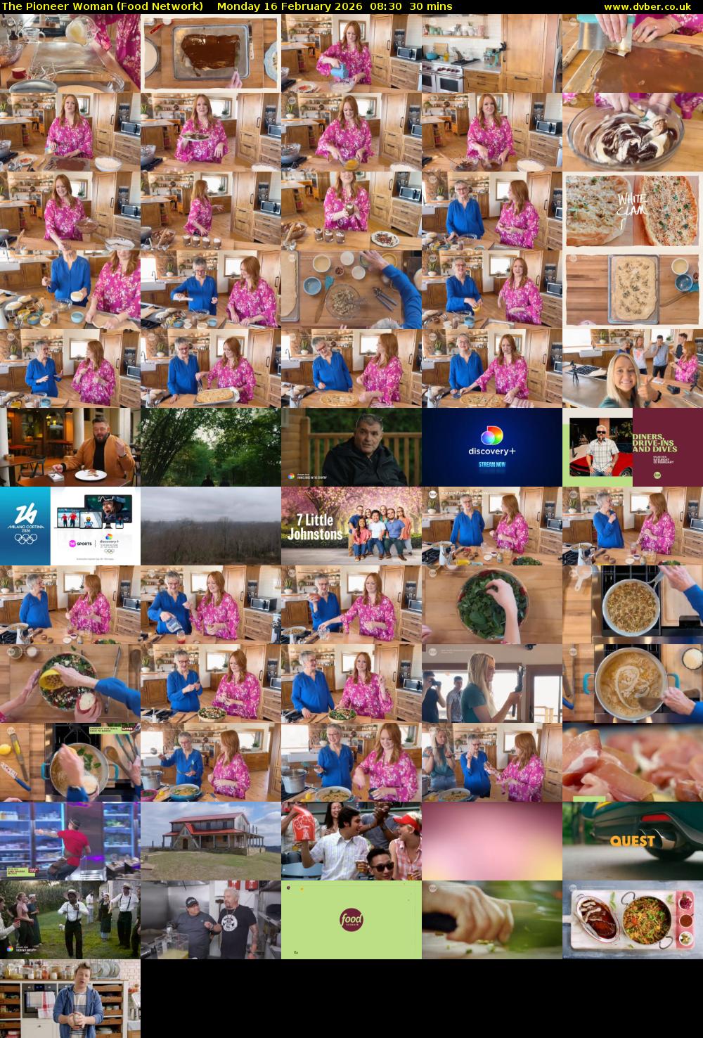 The Pioneer Woman (Food Network) Monday 16 February 2026 08:30 - 09:00