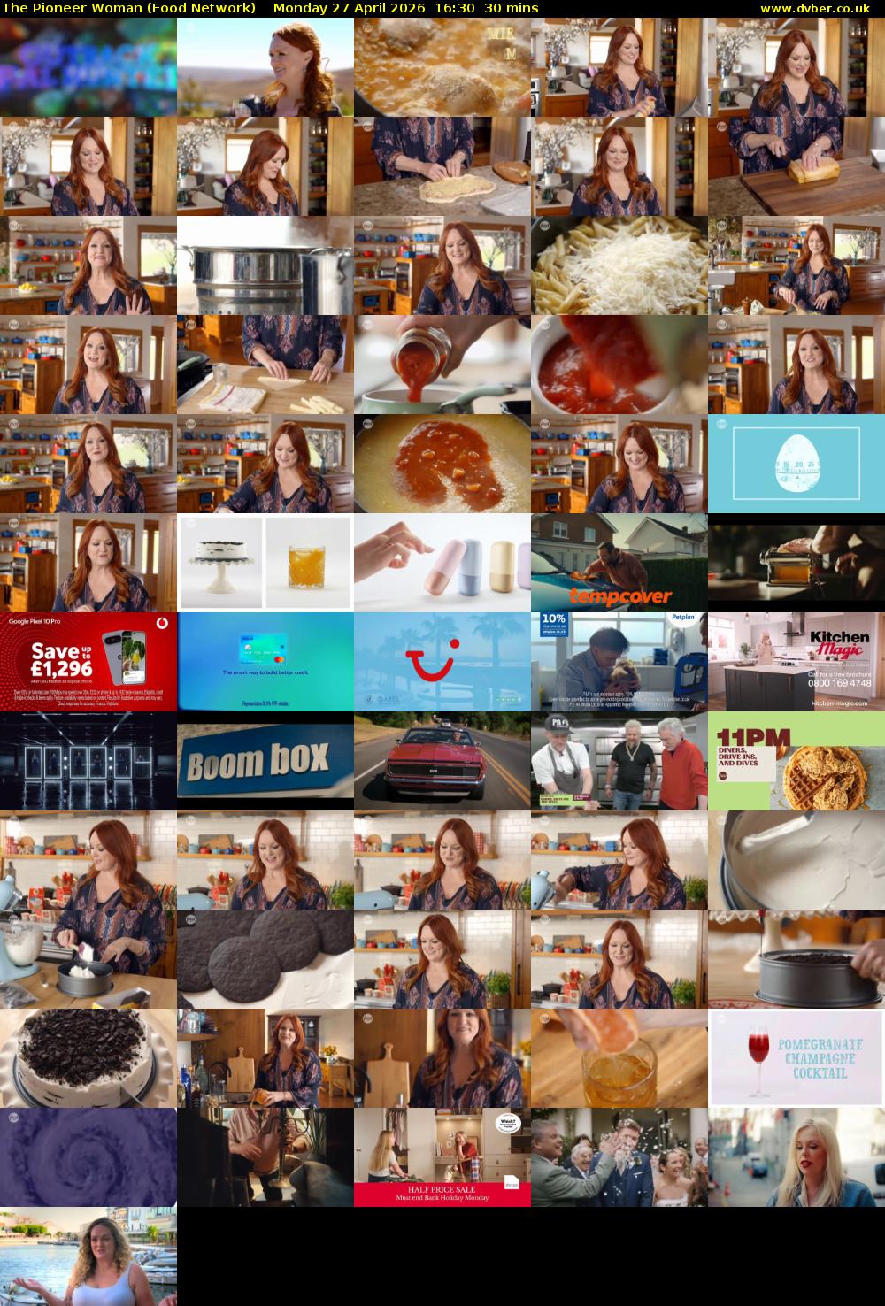The Pioneer Woman (Food Network) Monday 27 April 2026 16:30 - 17:00