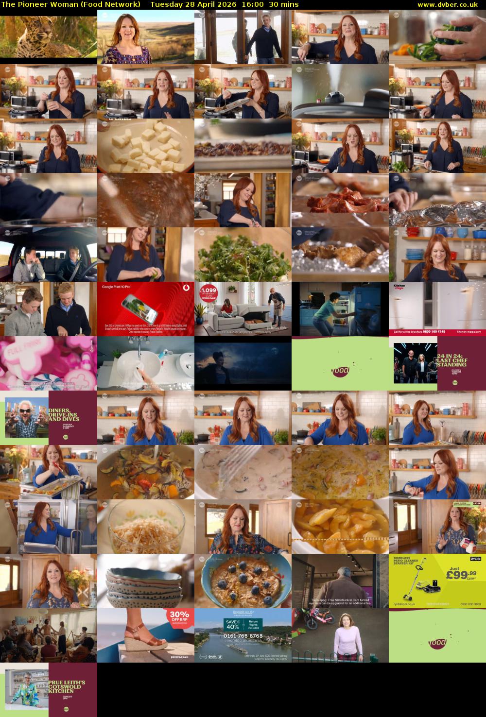 The Pioneer Woman (Food Network) Tuesday 28 April 2026 16:00 - 16:30