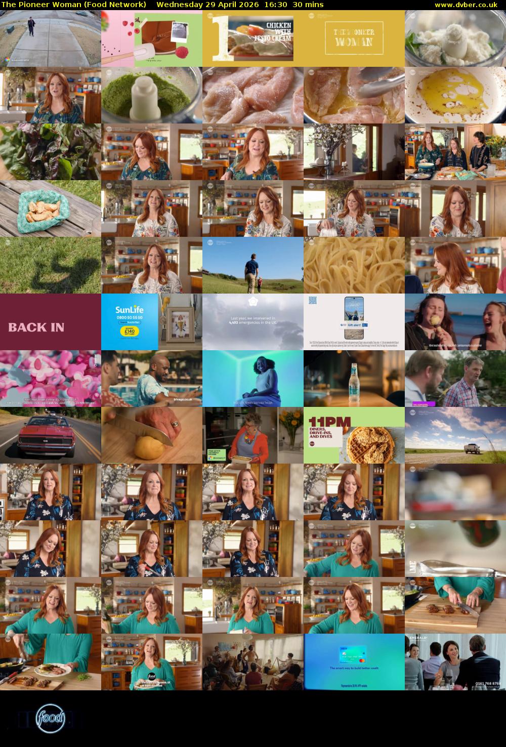 The Pioneer Woman (Food Network) Wednesday 29 April 2026 16:30 - 17:00