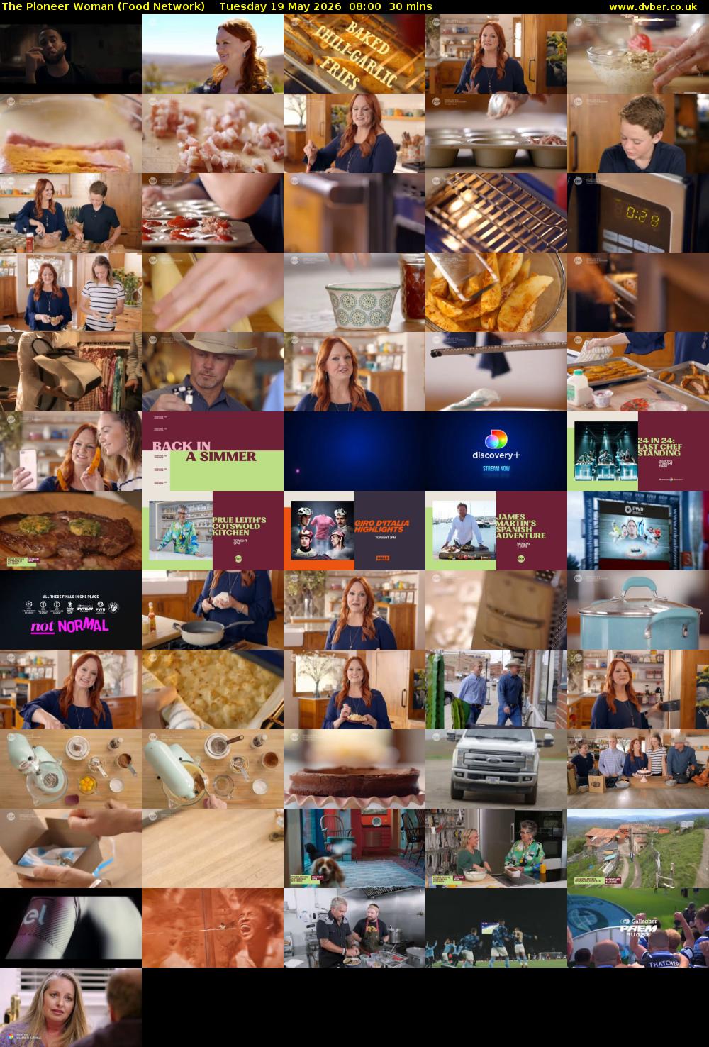 The Pioneer Woman (Food Network) Tuesday 19 May 2026 08:00 - 08:30