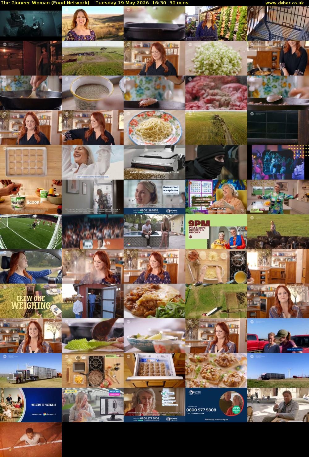 The Pioneer Woman (Food Network) Tuesday 19 May 2026 16:30 - 17:00