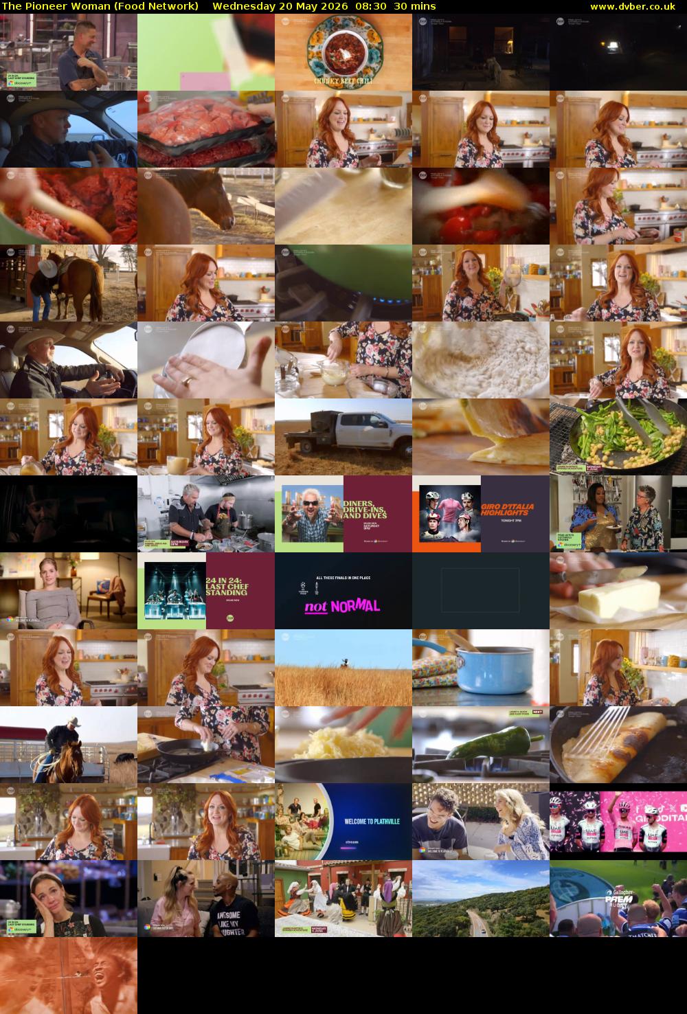 The Pioneer Woman (Food Network) Wednesday 20 May 2026 08:30 - 09:00