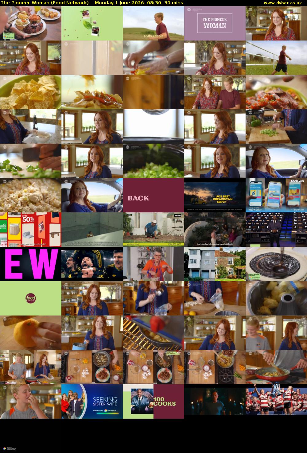 The Pioneer Woman (Food Network) Monday 1 June 2026 08:30 - 09:00