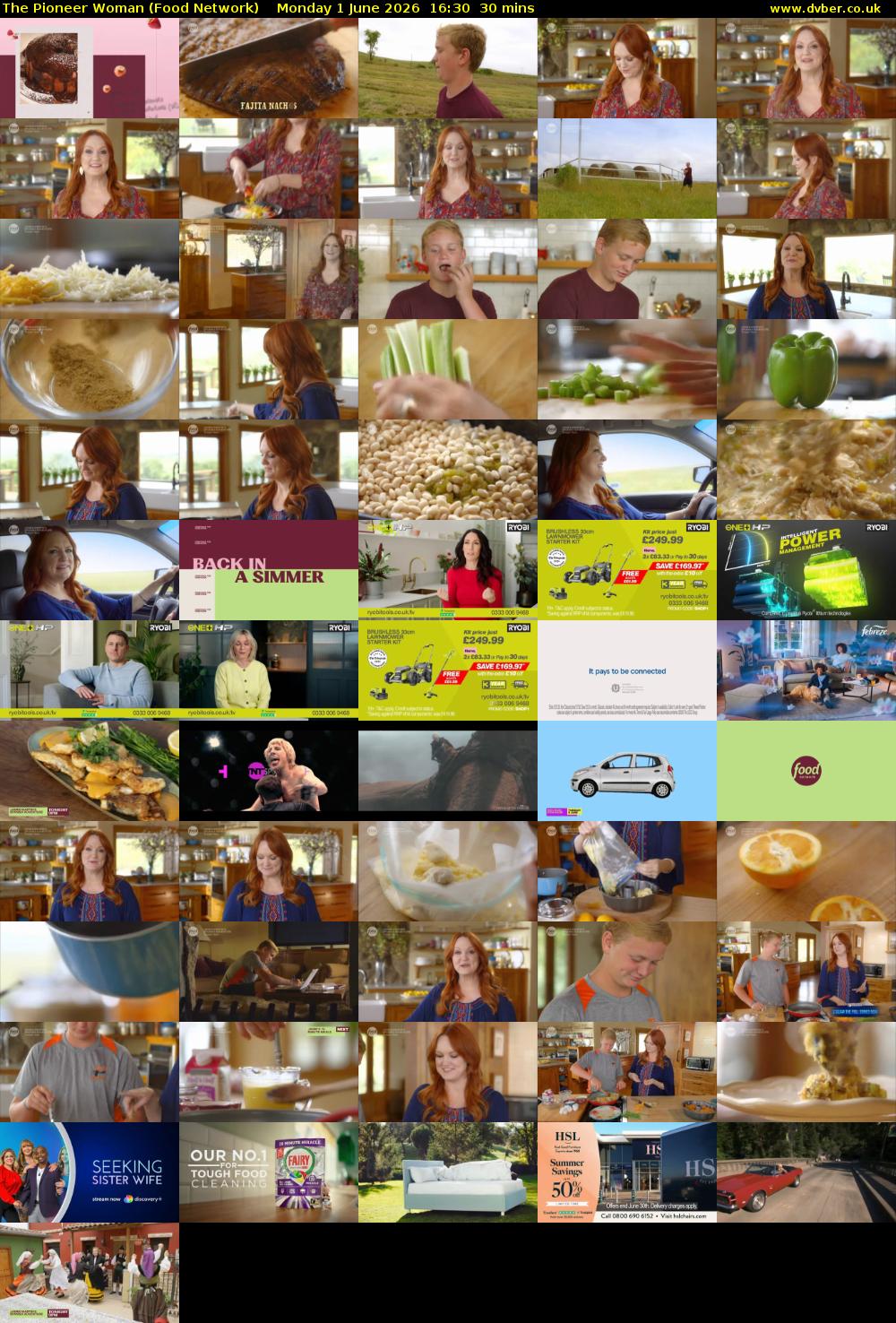 The Pioneer Woman (Food Network) Monday 1 June 2026 16:30 - 17:00