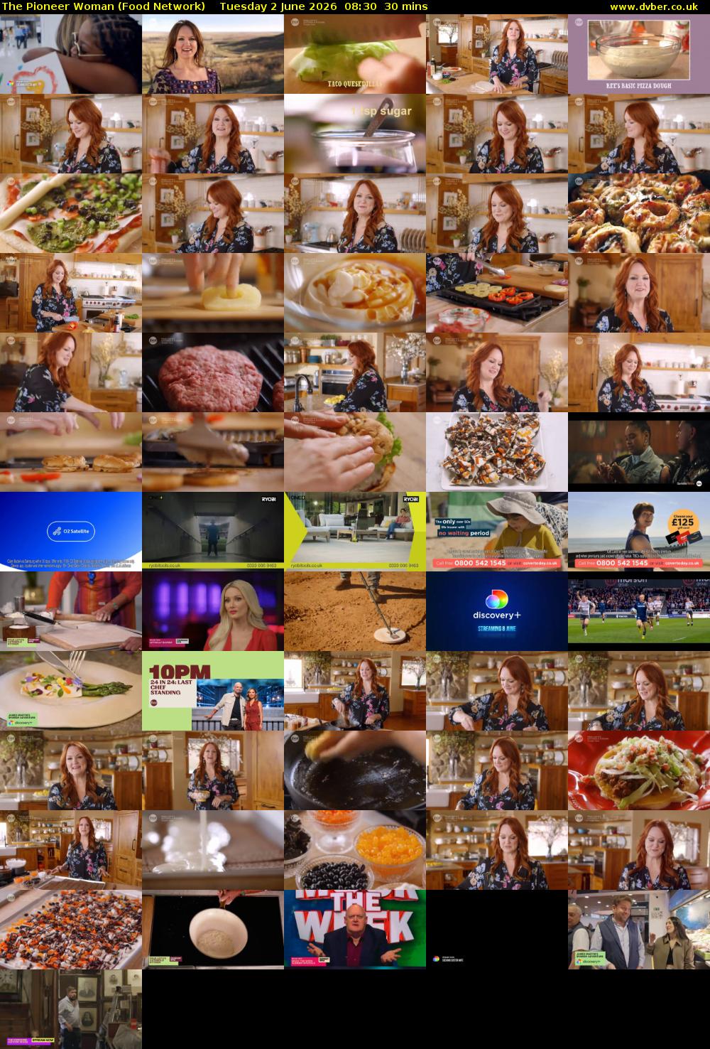 The Pioneer Woman (Food Network) Tuesday 2 June 2026 08:30 - 09:00