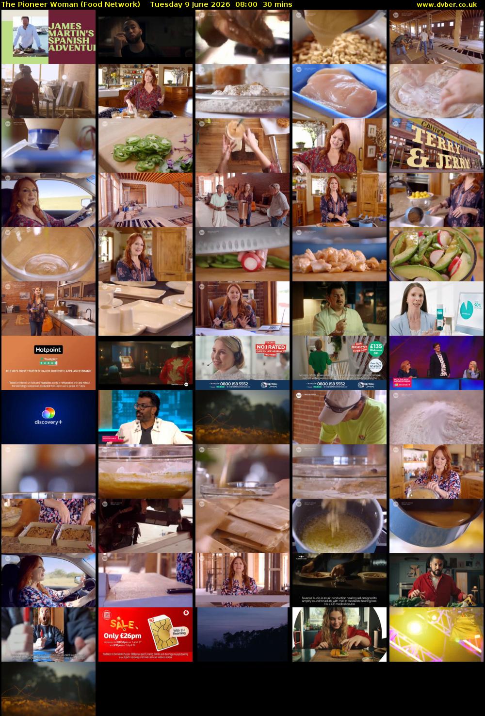 The Pioneer Woman (Food Network) Tuesday 9 June 2026 08:00 - 08:30