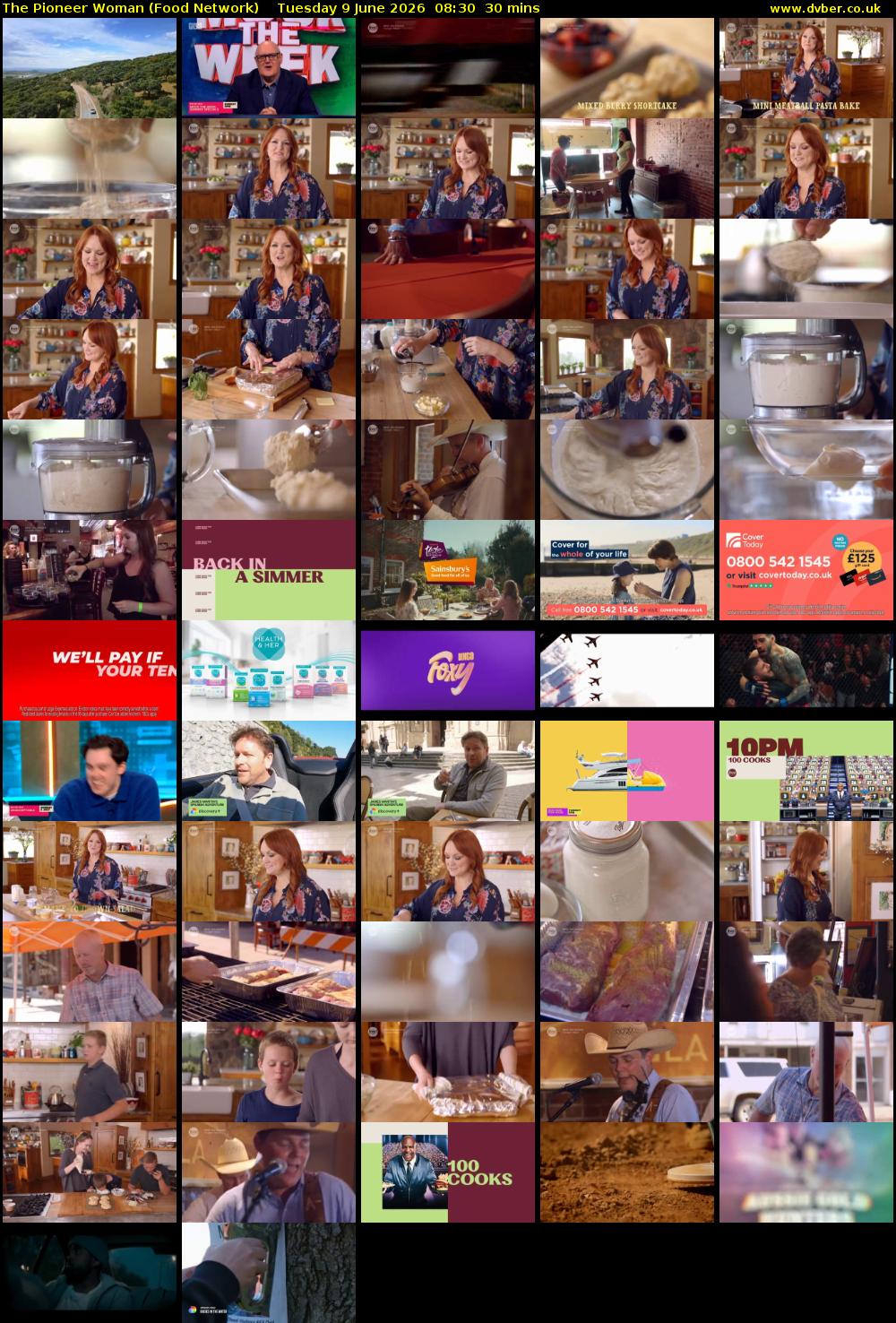 The Pioneer Woman (Food Network) Tuesday 9 June 2026 08:30 - 09:00