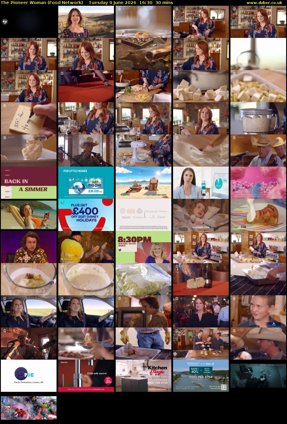 The Pioneer Woman (Food Network) Tuesday 9 June 2026 16:30 - 17:00
