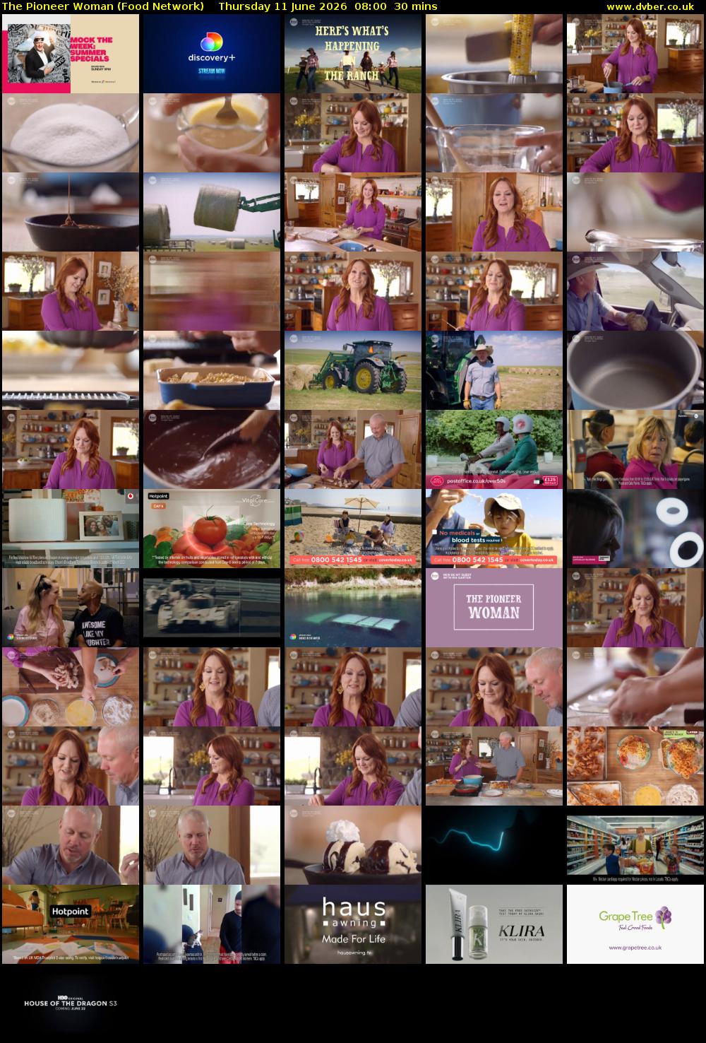 The Pioneer Woman (Food Network) Thursday 11 June 2026 08:00 - 08:30