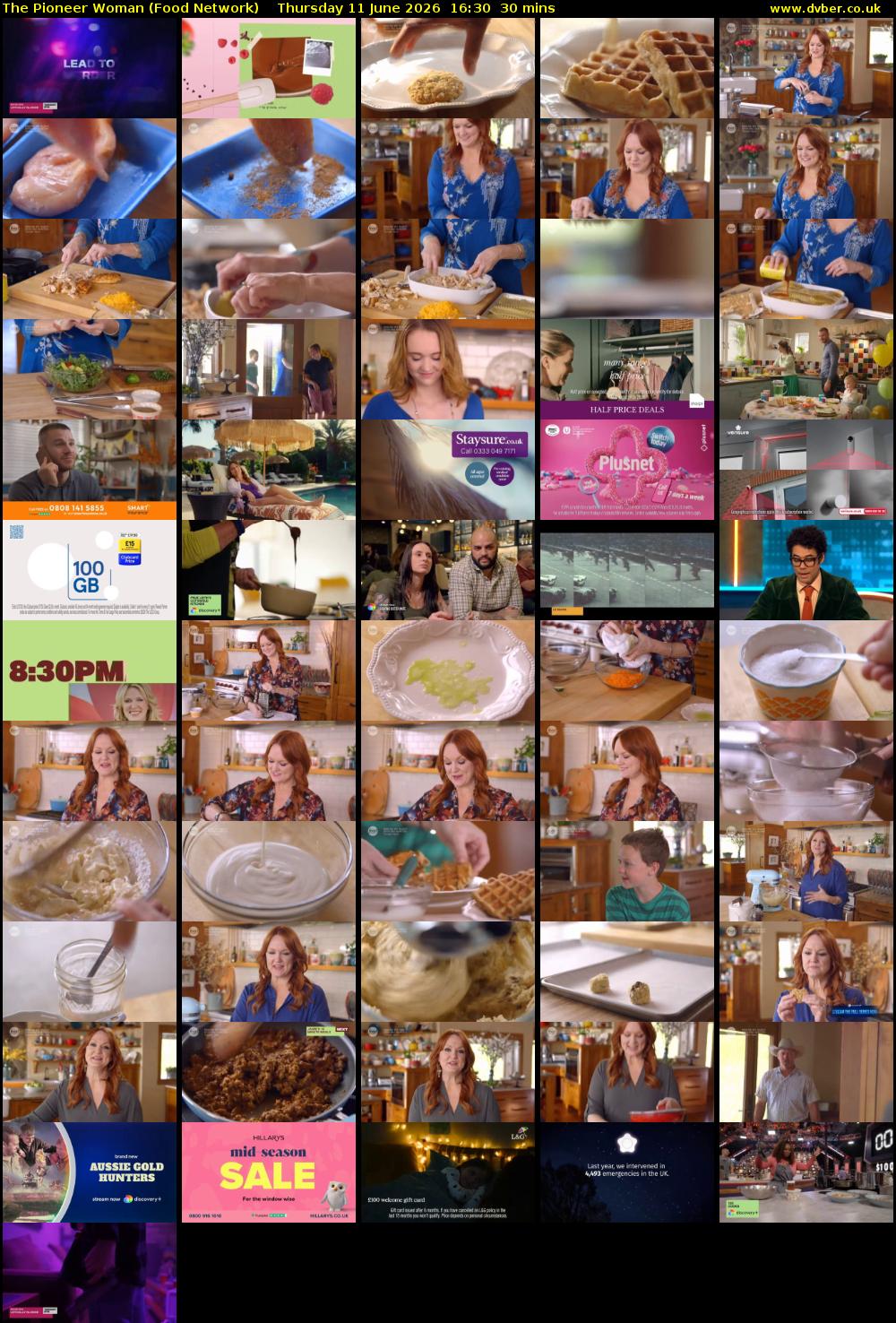 The Pioneer Woman (Food Network) Thursday 11 June 2026 16:30 - 17:00