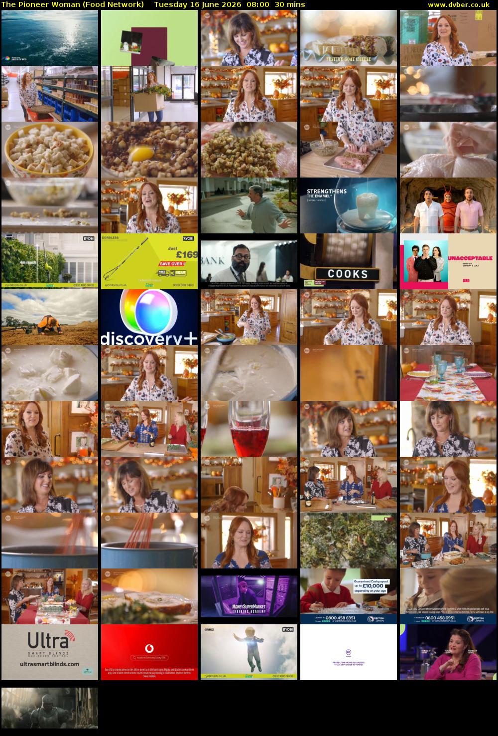 The Pioneer Woman (Food Network) Tuesday 16 June 2026 08:00 - 08:30