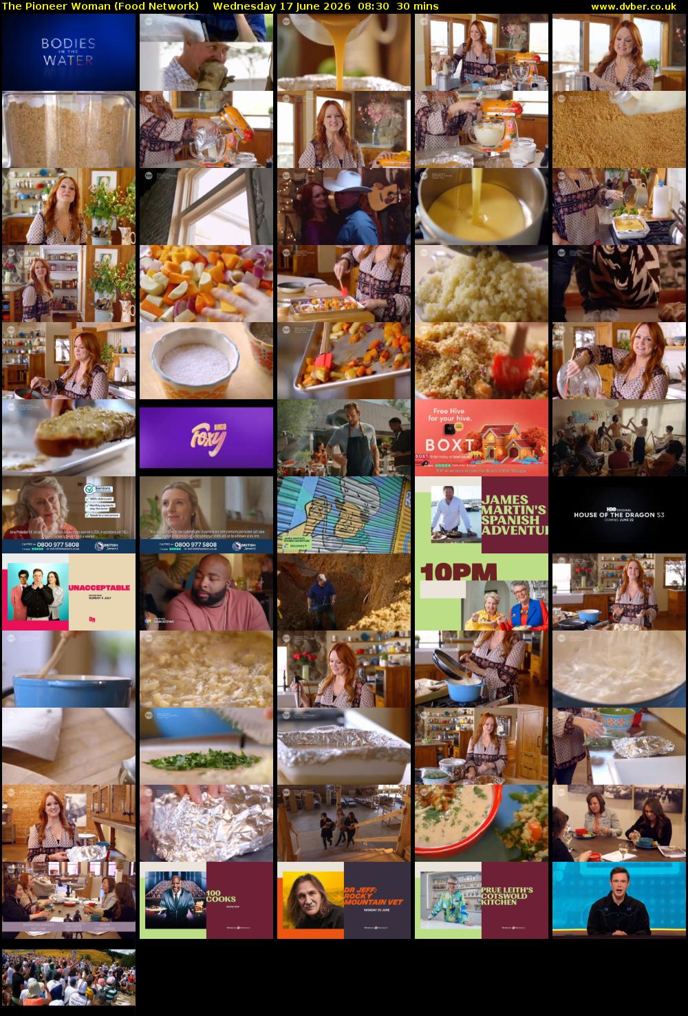The Pioneer Woman (Food Network) Wednesday 17 June 2026 08:30 - 09:00