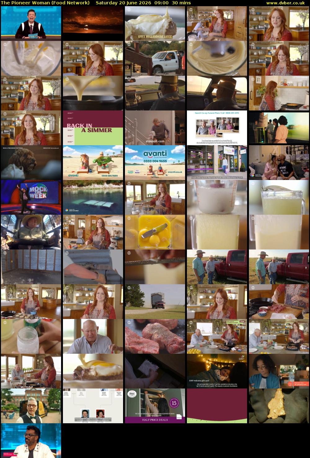 The Pioneer Woman (Food Network) Saturday 20 June 2026 09:00 - 09:30
