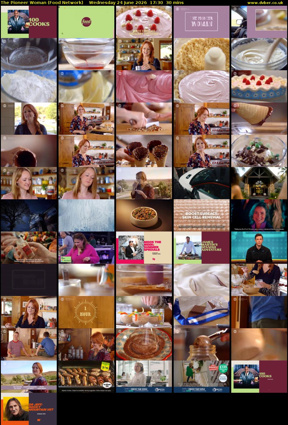 The Pioneer Woman (Food Network) Wednesday 24 June 2026 17:30 - 18:00