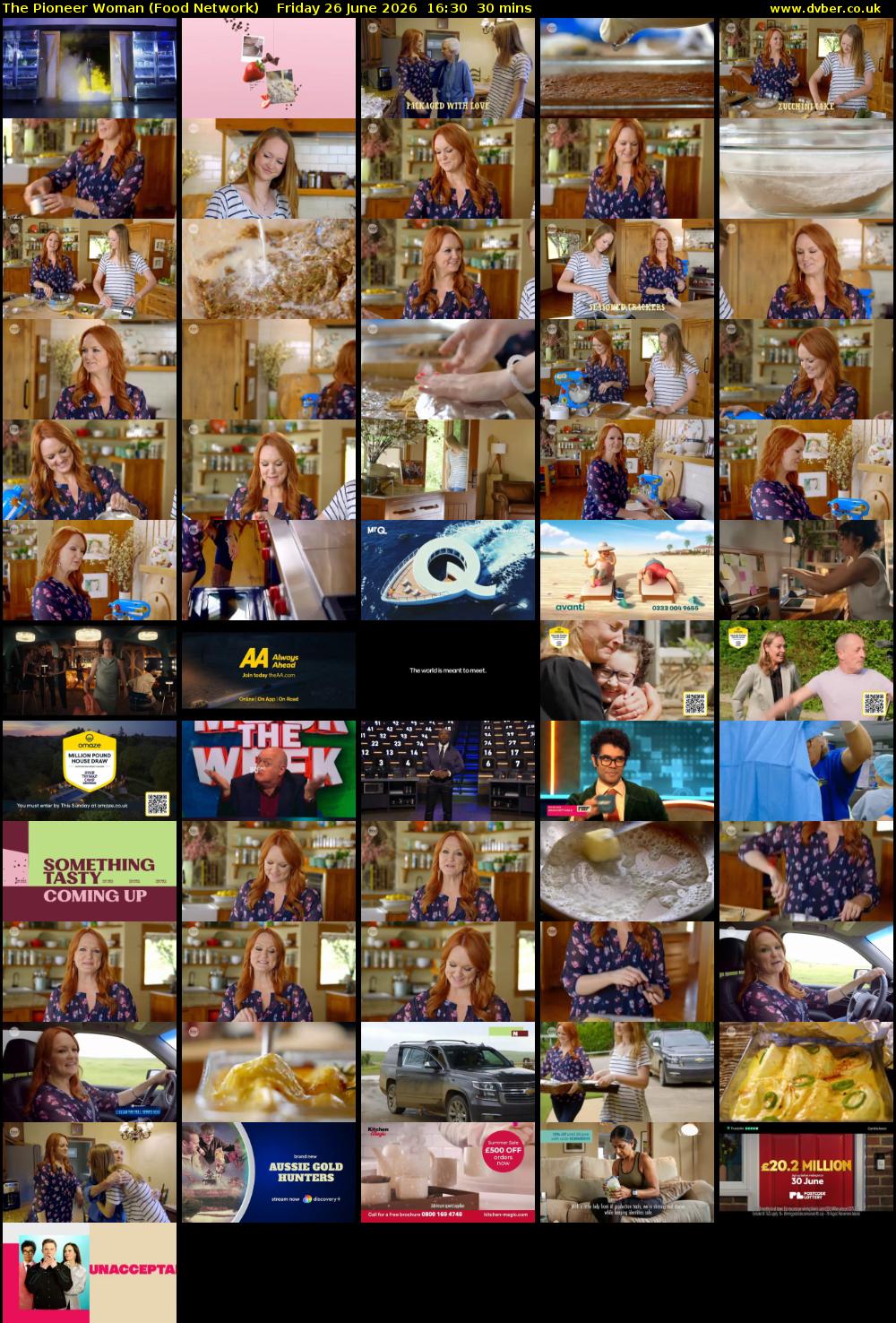 The Pioneer Woman (Food Network) Friday 26 June 2026 16:30 - 17:00