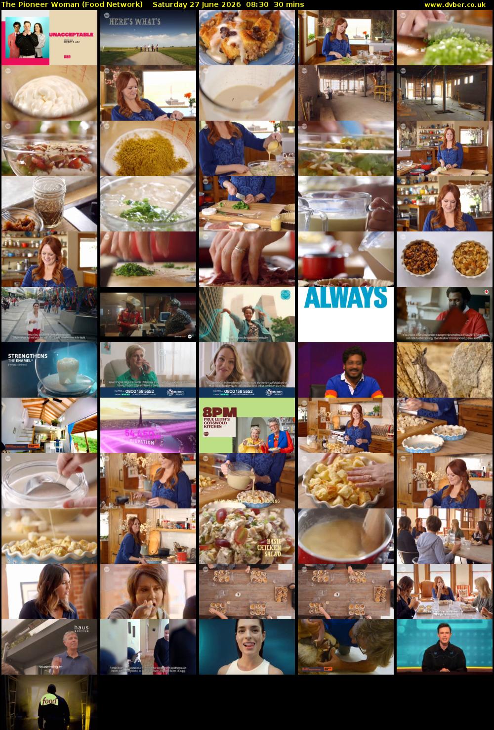 The Pioneer Woman (Food Network) Saturday 27 June 2026 08:30 - 09:00