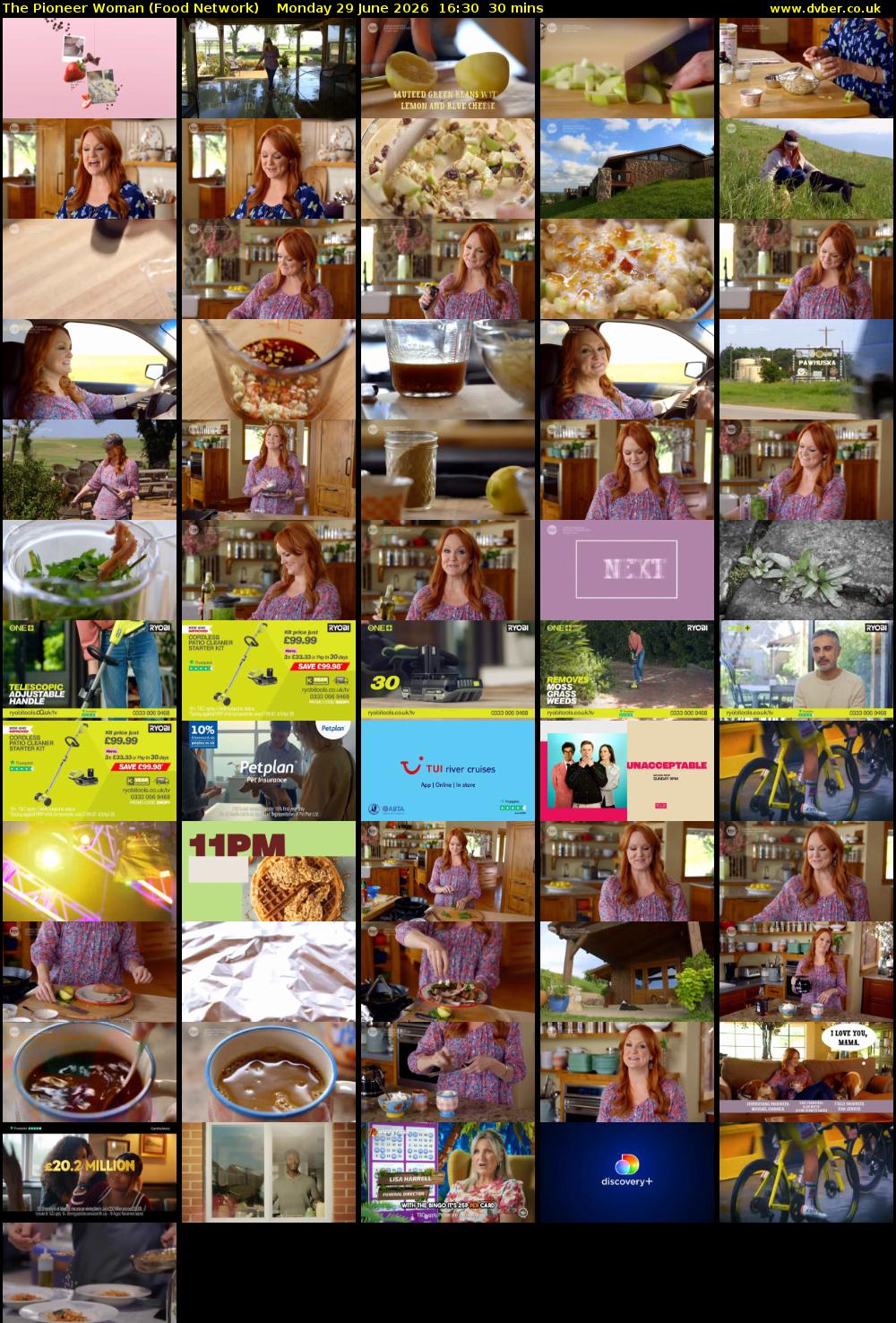 The Pioneer Woman (Food Network) Monday 29 June 2026 16:30 - 17:00