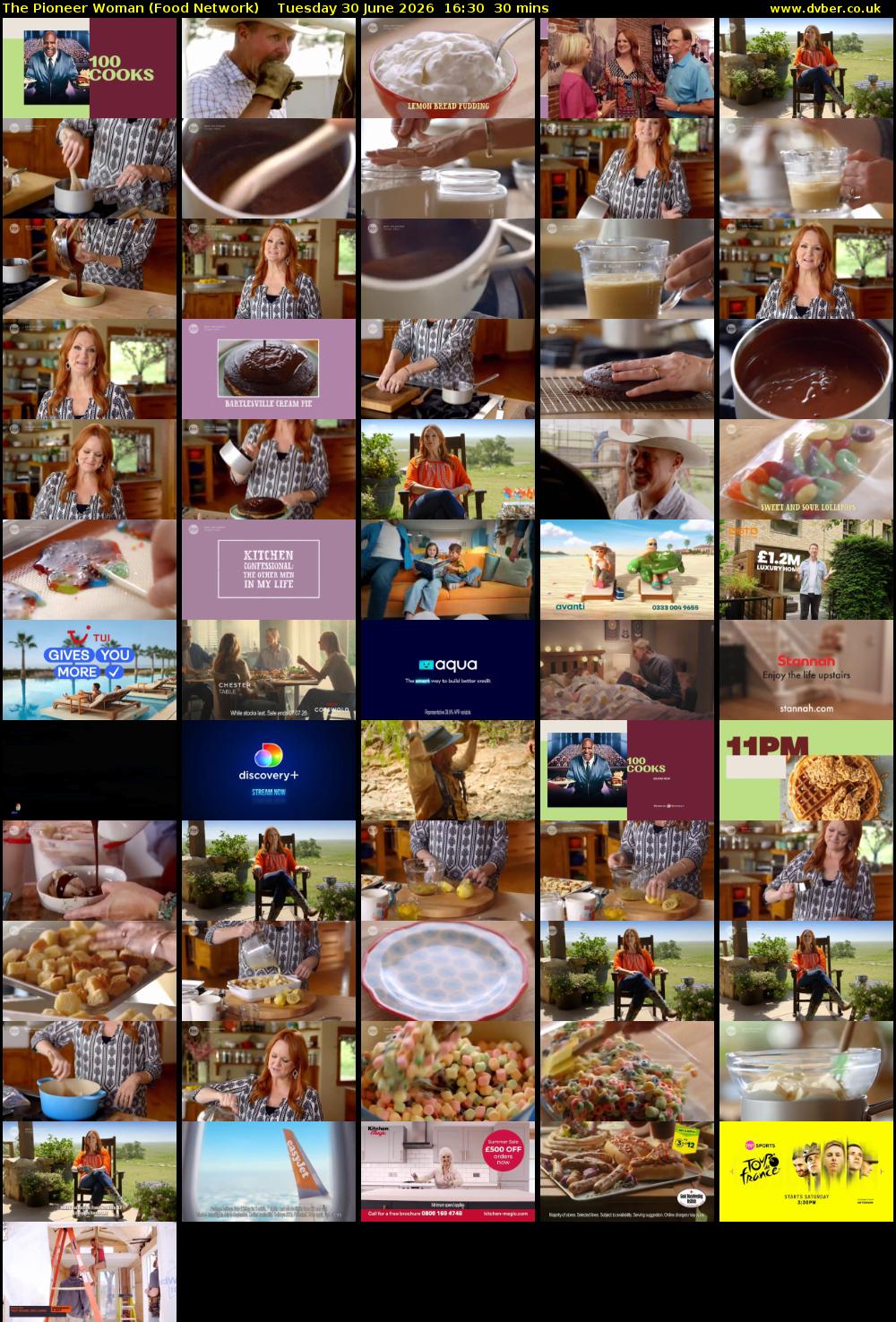 The Pioneer Woman (Food Network) Tuesday 30 June 2026 16:30 - 17:00