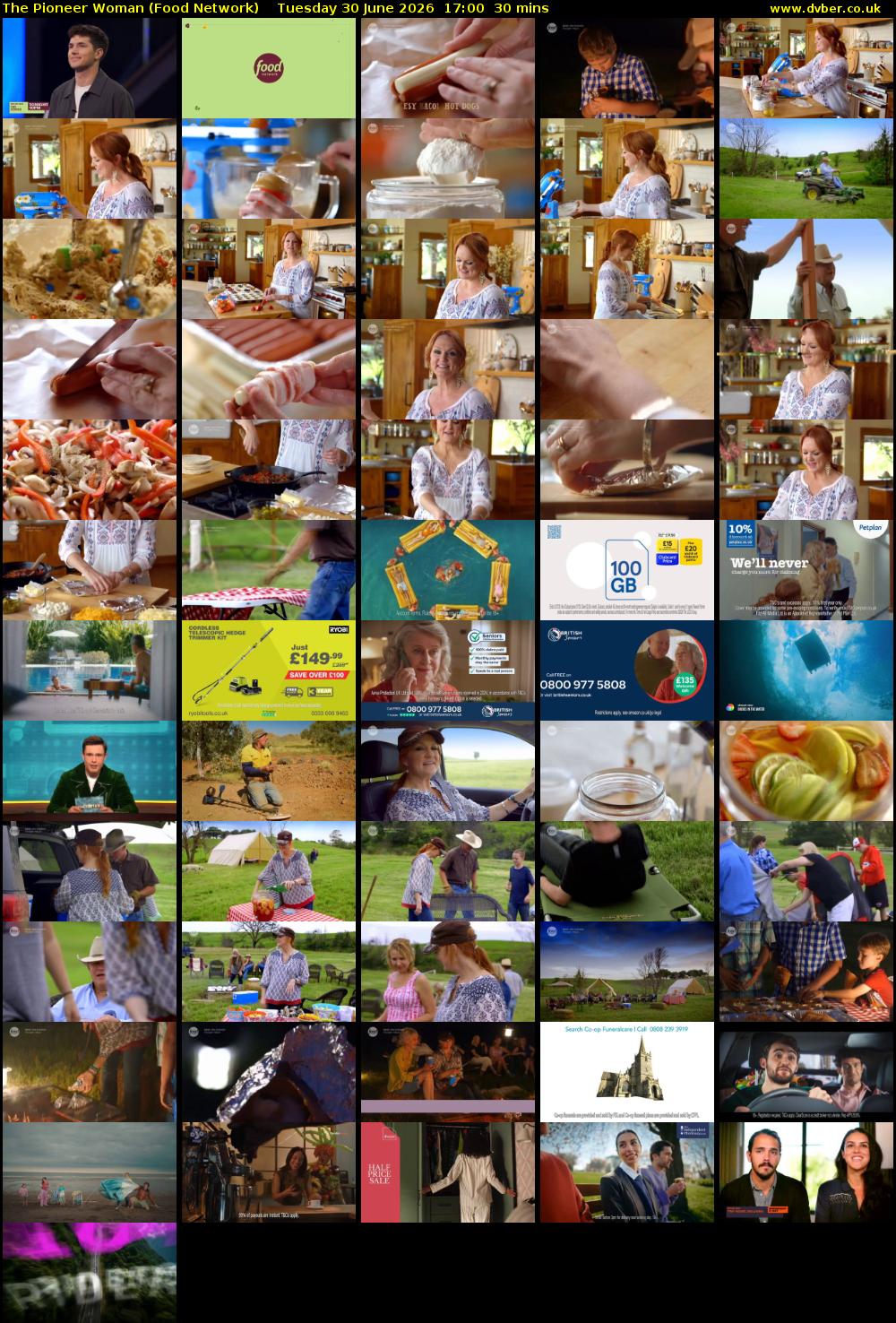 The Pioneer Woman (Food Network) Tuesday 30 June 2026 17:00 - 17:30