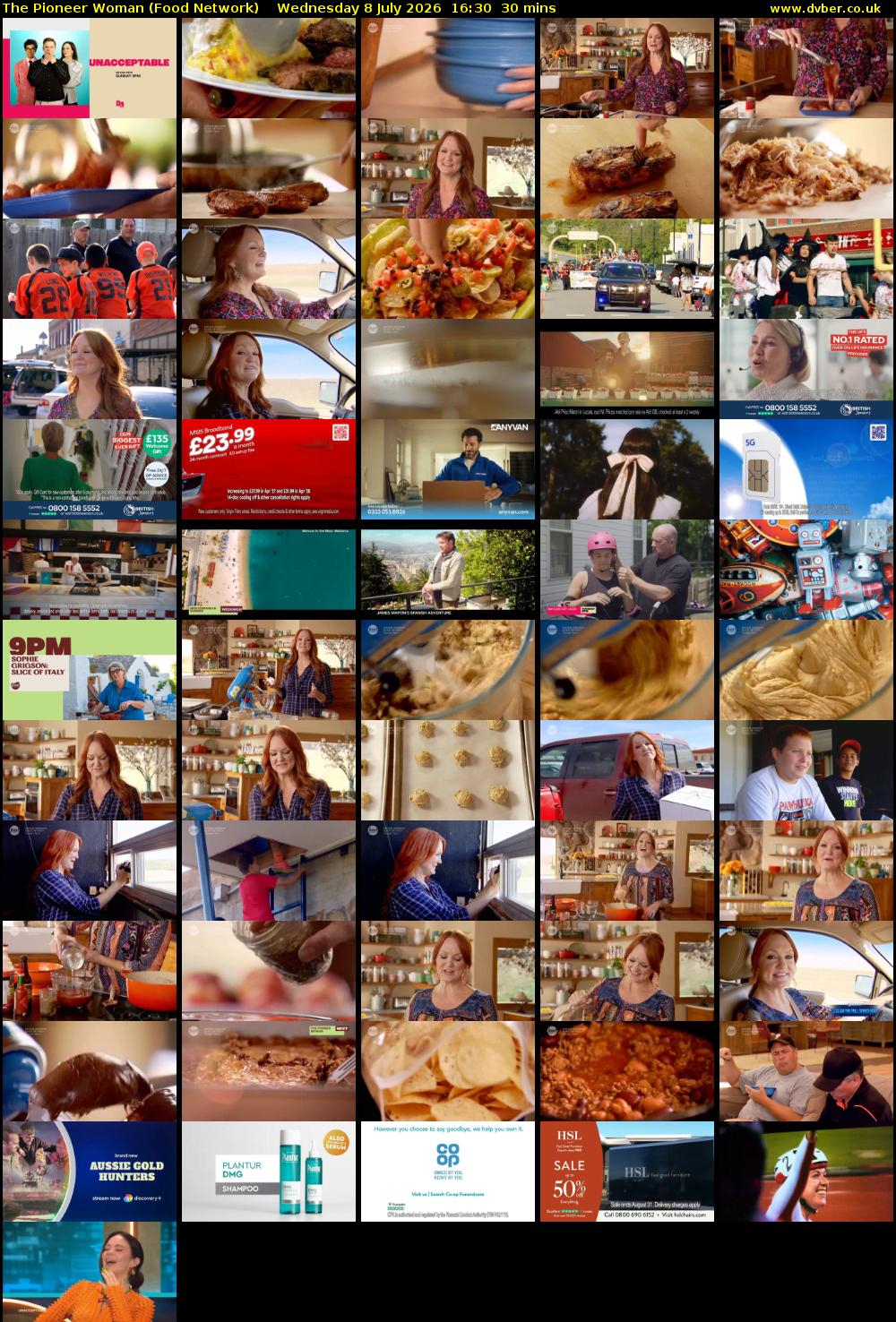The Pioneer Woman (Food Network) Wednesday 8 July 2026 16:30 - 17:00