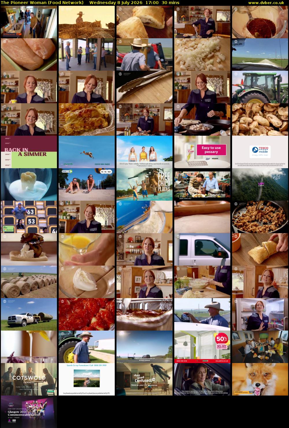 The Pioneer Woman (Food Network) Wednesday 8 July 2026 17:00 - 17:30