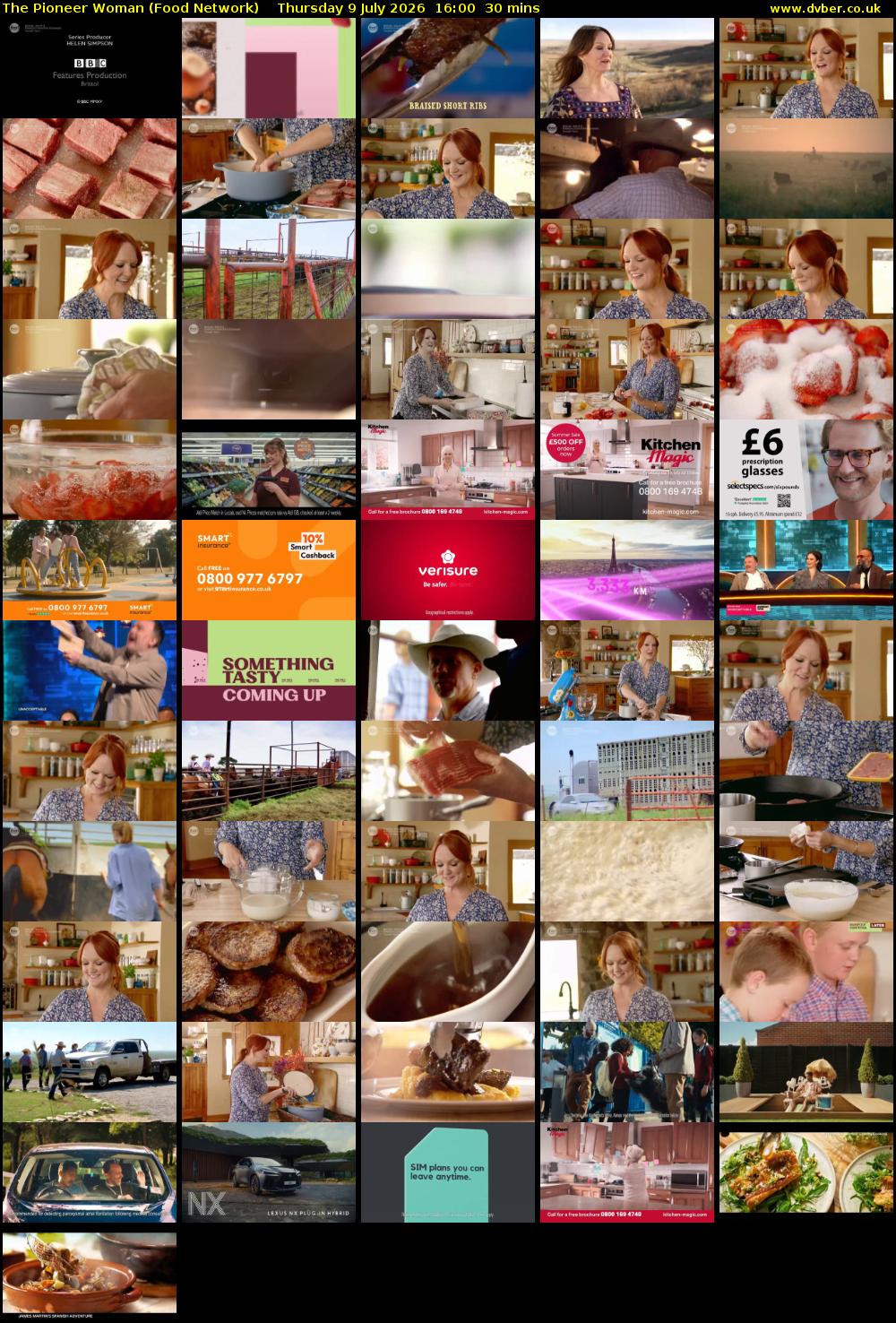 The Pioneer Woman (Food Network) Thursday 9 July 2026 16:00 - 16:30