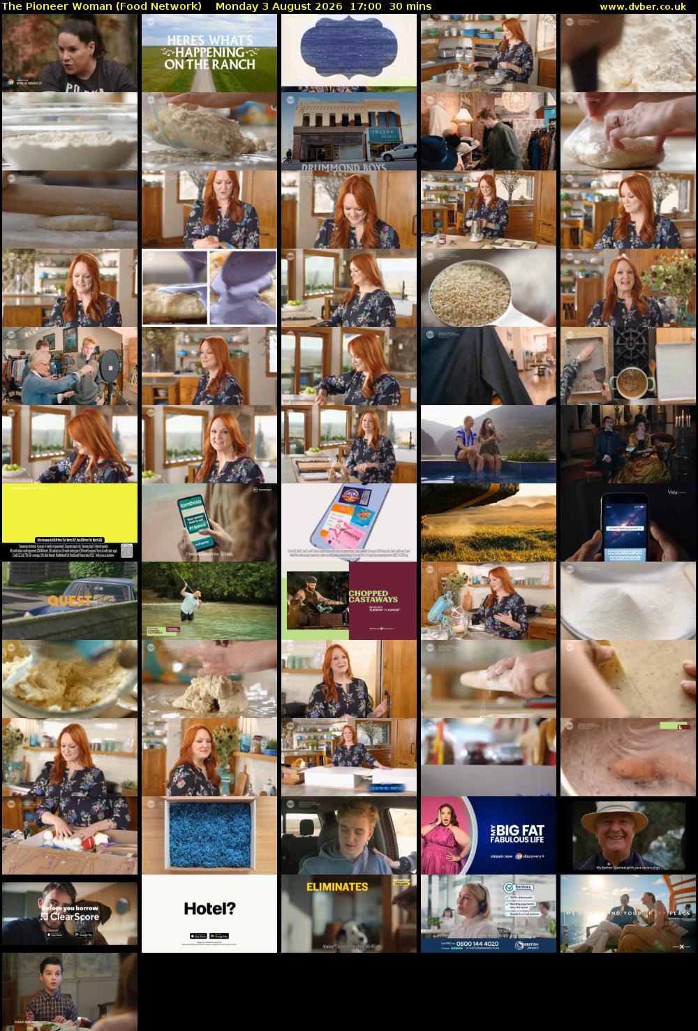 The Pioneer Woman (Food Network) Monday 3 August 2026 17:00 - 17:30